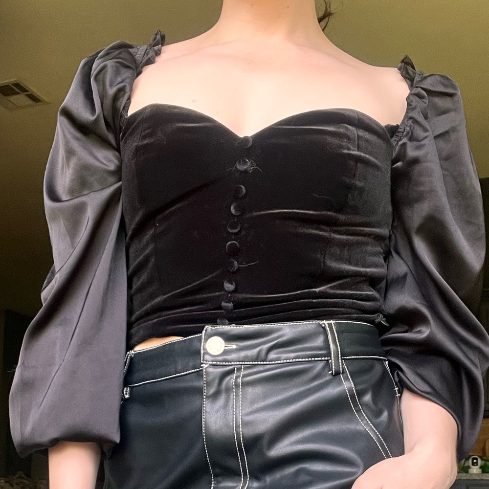 Black Velvet Corset Top